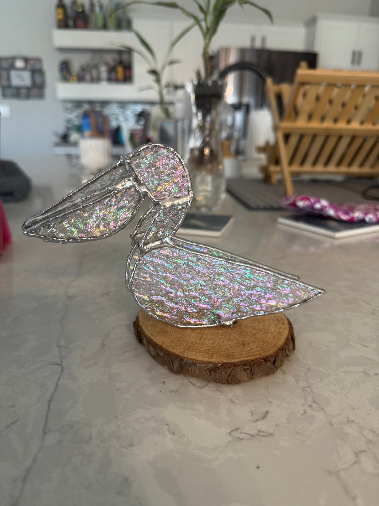 3D stained glass Pelican